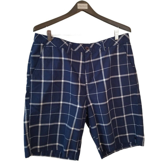 O'Neill Chino Shorts Men's Size 38x10 Plaid Blue‎ - Picture 1 of 7